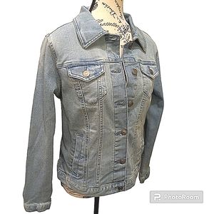 Denim Jacket Classic Stylish Stretch Comfy Front Button Pockets City Wear Preppy